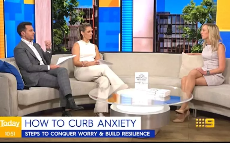 Dr Jodie interviewed on a morning TV show discussing strategies to curb anxiety, resilience, and leadership growth.