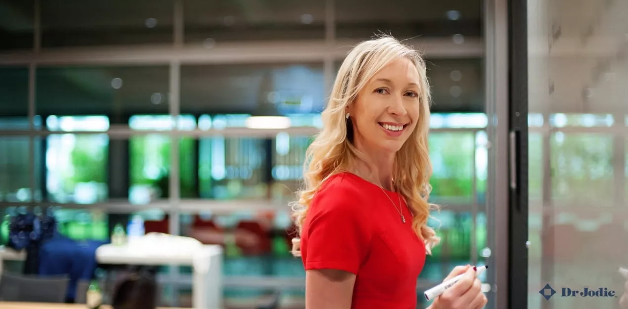Dr Jodie Lowinger at a corporate event in Sydney